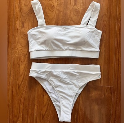 #ad White bikini Bralette Top Size Medium $9.99