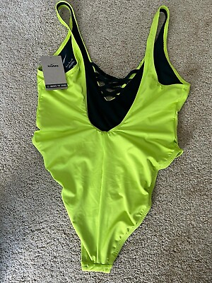 #ad Nike Sneakerkini Women#x27;s U Back One Piece Bikini Size XL Atomic Green NWT $22.50