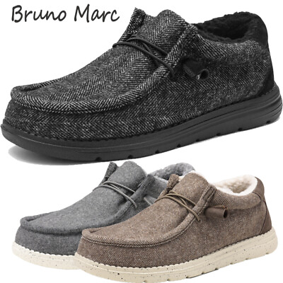 BRUNO MARC Mens Loafers Casual Shoes Slip on Warm Winter Snow Boots Shoes Size $34.07