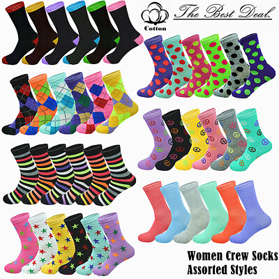 #ad 3 12 Pairs Womens Girls Cotton Casual Athletic Sports Ankle Crew Socks Size 9 11 $5.88