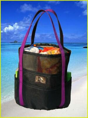 Saltwater Canvas Dolphin Bag Medium Family Mesh Beach Bag Tote Multiple Colors $29.00