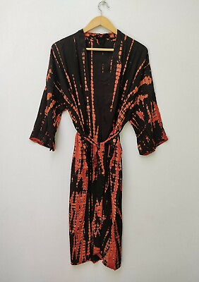 #ad Flowy Tie Dye Kimono Maxi Duster Long Open Front Beach Boho Swimsuit Cover Up $44.99