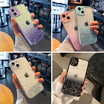 #ad For iPhone 15 Pro Max 14 13 12 11 XR 8 7 Case Bling Clear Shockproof Cute Cover $8.95