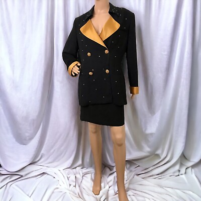 #ad Eva Polini Women#x27;s Black Skirt Suit 14. USA $21.16