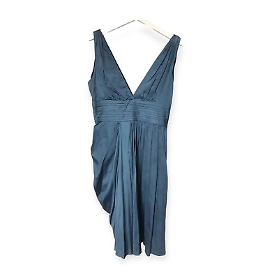 #ad Prada Blue cocktail dress w Pleated details Size 46 Italian L never worn $798.00