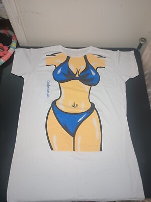 #ad Fake Bikini Body Sexy Swim Cover Up Oversized T Shirt One Size Double Sided $30.00
