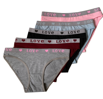 #ad NEW 5 Women Bikini Panties Brief Floral Cotton Underwear Size M L X # F138 $10.99