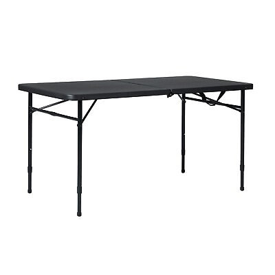 #ad #ad 4 Foot Adjustable Folding TableFold in Half Adjustable Folding Table Rich Black $29.99